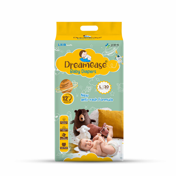 Baby Diapers | Japanese Gel Technology | Super Absorbent, Leak-Proof | Large Size | 30 Pieces