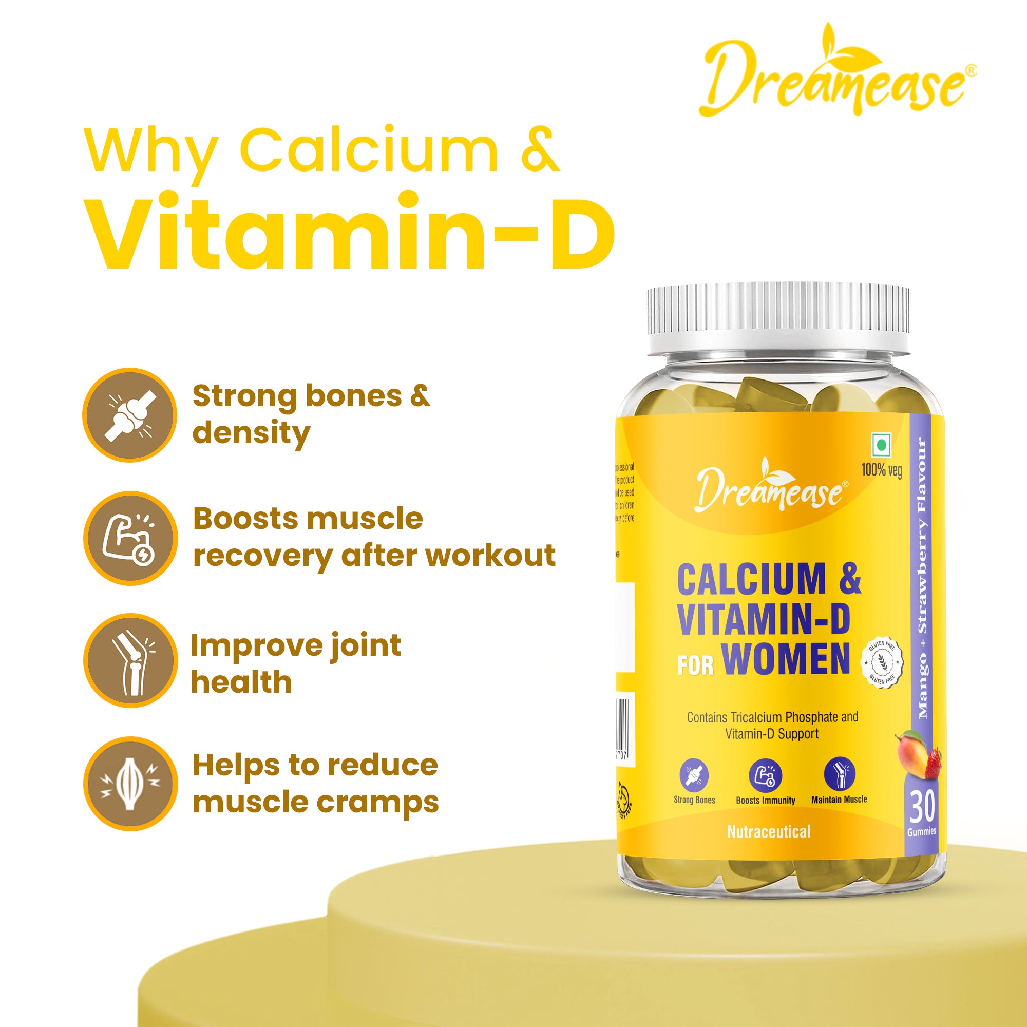 Dreamease Calcium & Vitamin D Gummies For Women