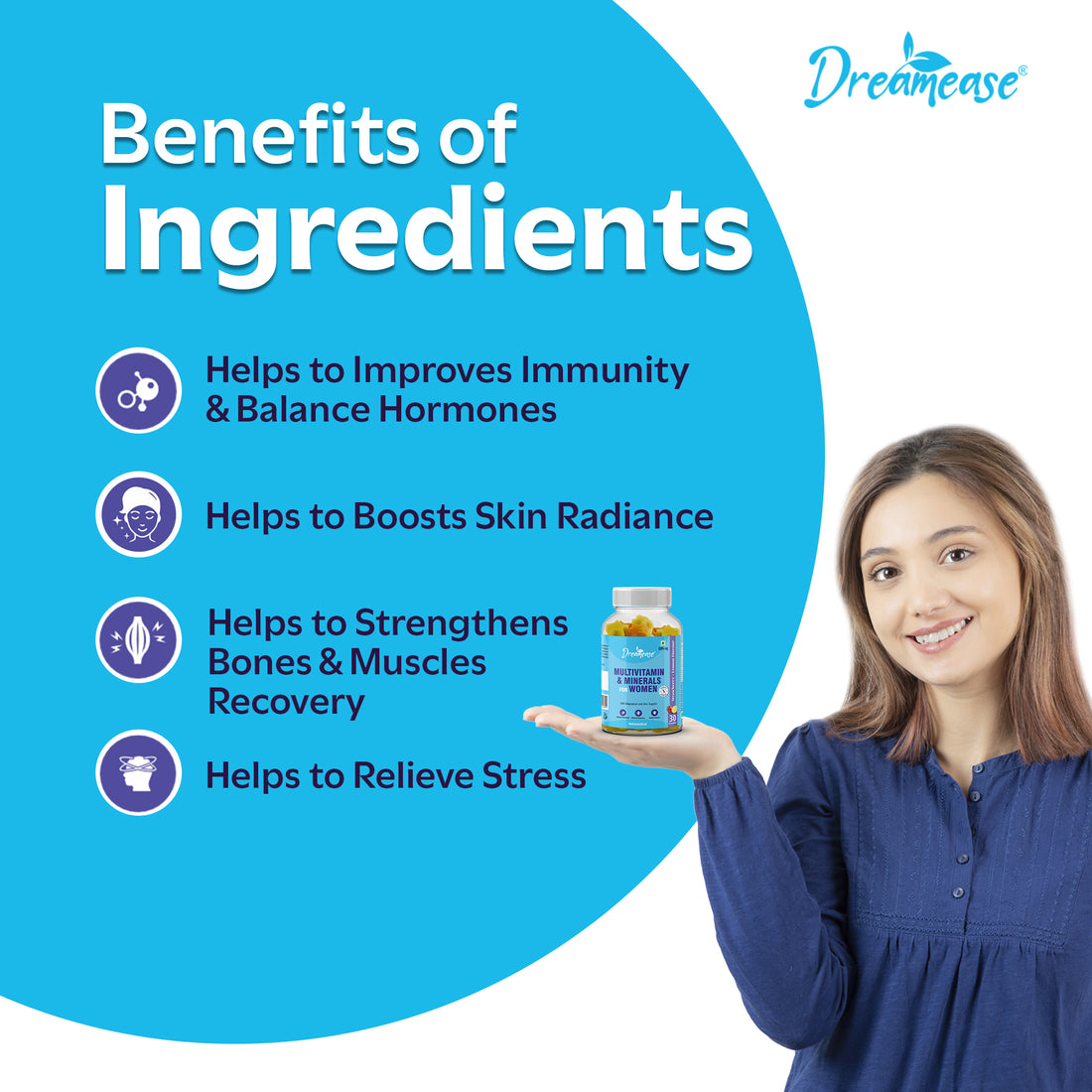 Dreamease Multivitamin & Minerals Gummies For Women