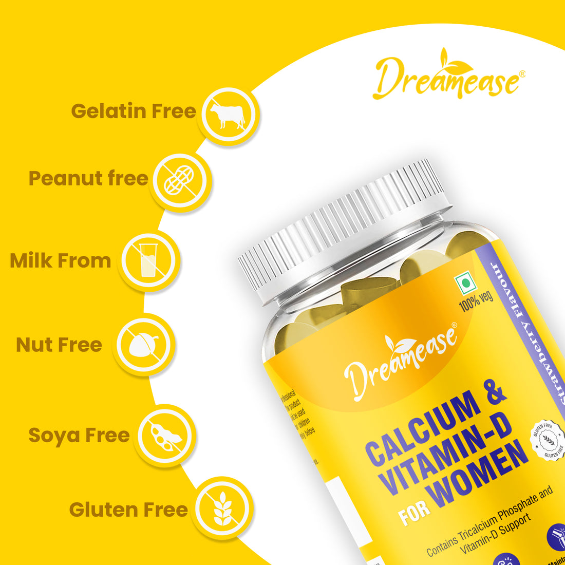 Dreamease Calcium & Vitamin D Gummies For Women