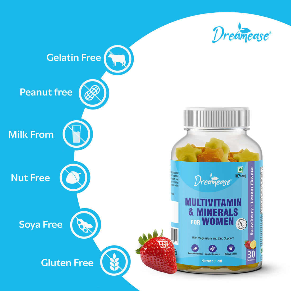 Dreamease Multivitamin & Minerals Gummies For Women