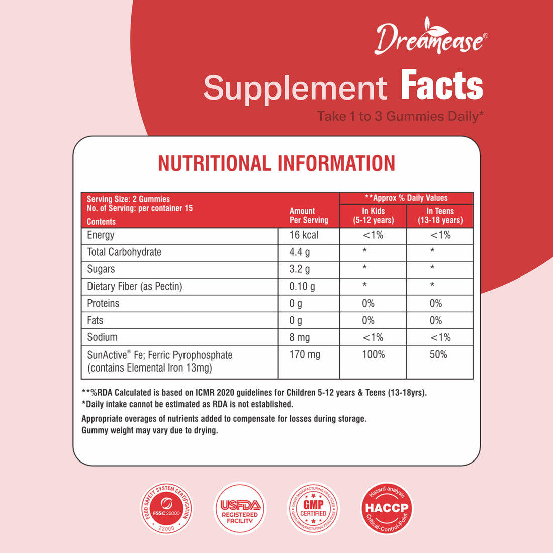 Dreamease Iron Gummies