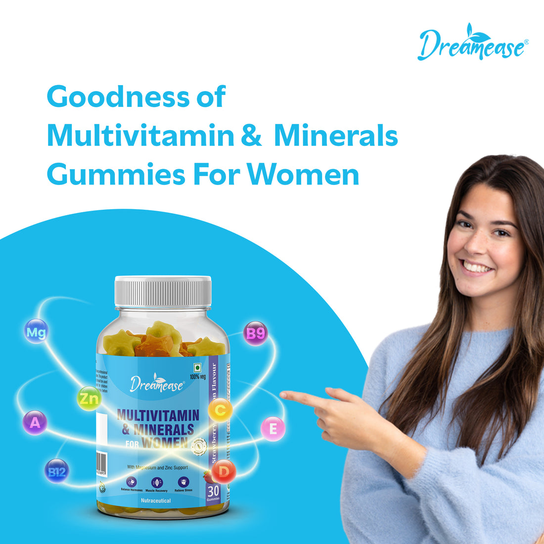 Dreamease Multivitamin & Minerals Gummies For Women