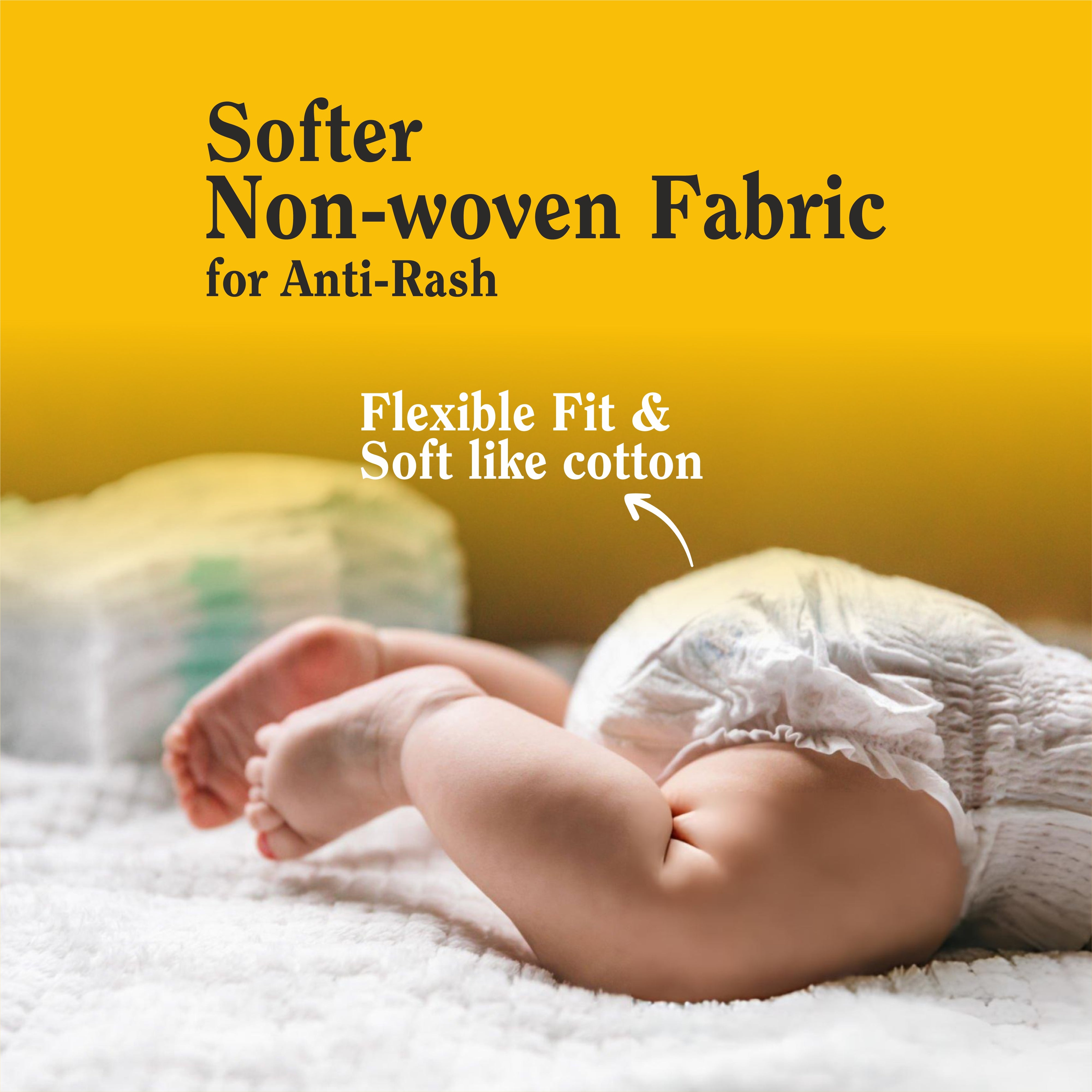 Baby Diapers | Japanese Gel Technology | Super Absorbent, Leak-Proof | New Born Size | 44 Pieces