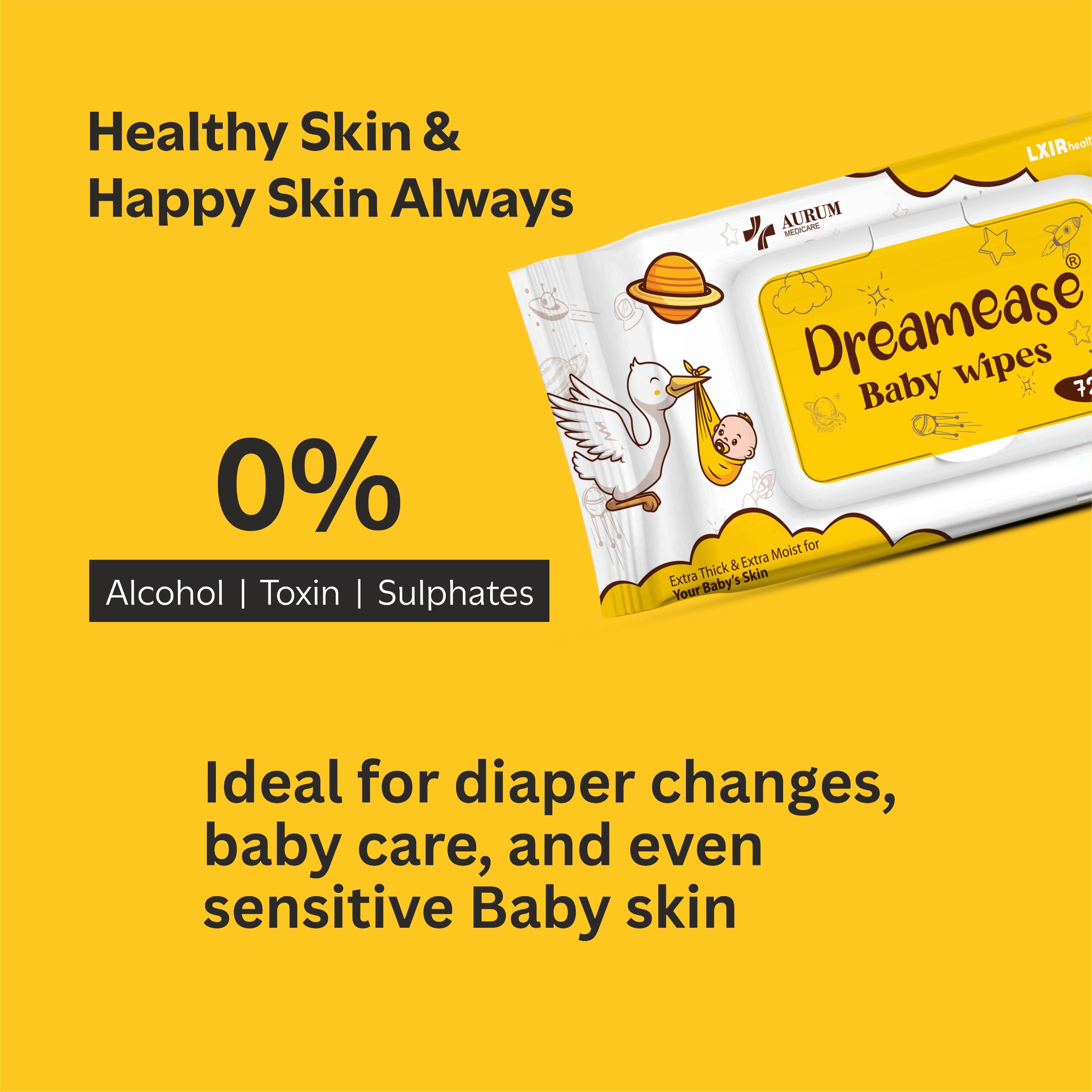 Baby Wipes | Extra Thick, 99 % Pure Water | Alcohol-Free, Soft Moisturizing | Pack of 2