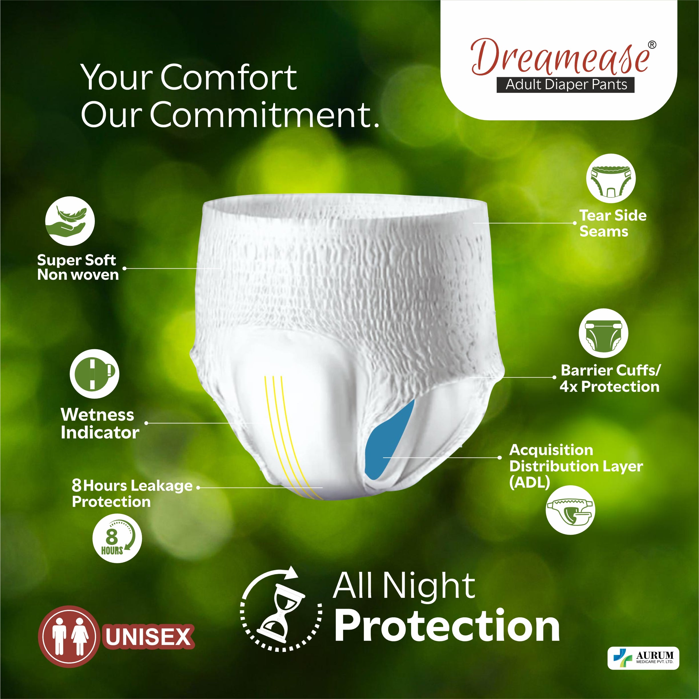 Adult Diaper | Pant Style |Leak-Proof, Advanced absorption Technology, Comfortable | Pack of 10